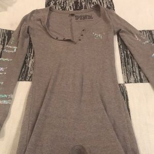 Grey and embellished Victoria Secret Pink Onesie